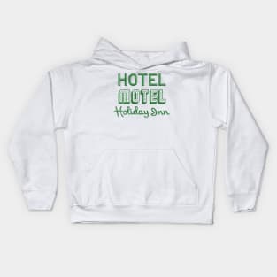 holiday inn - green solid style, Kids Hoodie